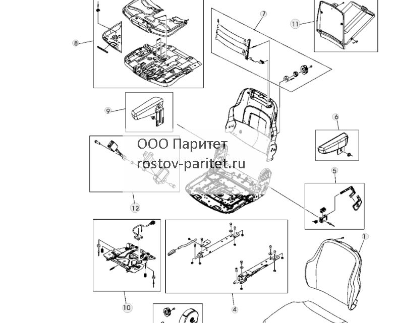 ПОДУШКА СИДЕНЬЯ ОПЕРАТОРА, ПОДЛОКОТНИК И КРЕПЛЕНИЯ (КАБИНА) - ST305334 529.jpg